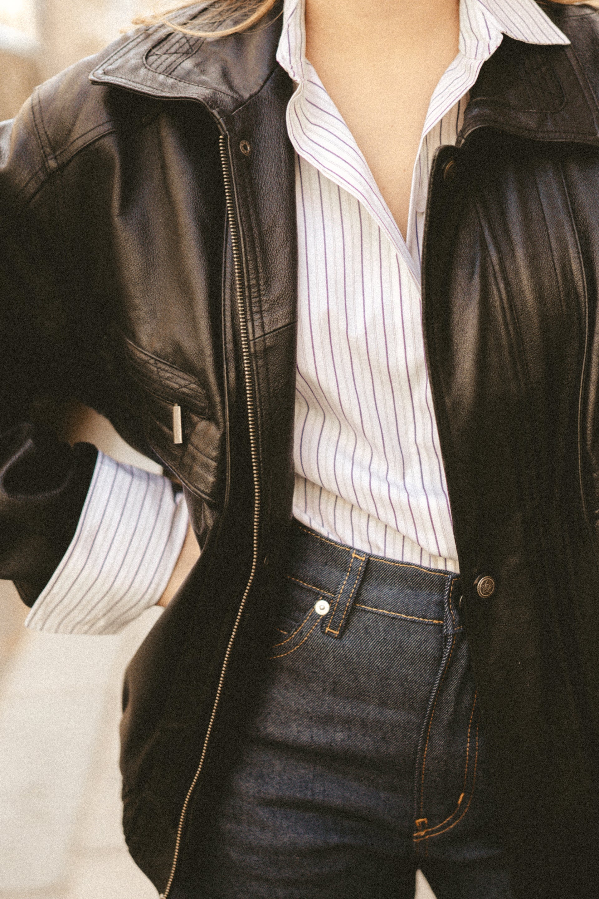 Close up of woman outfit