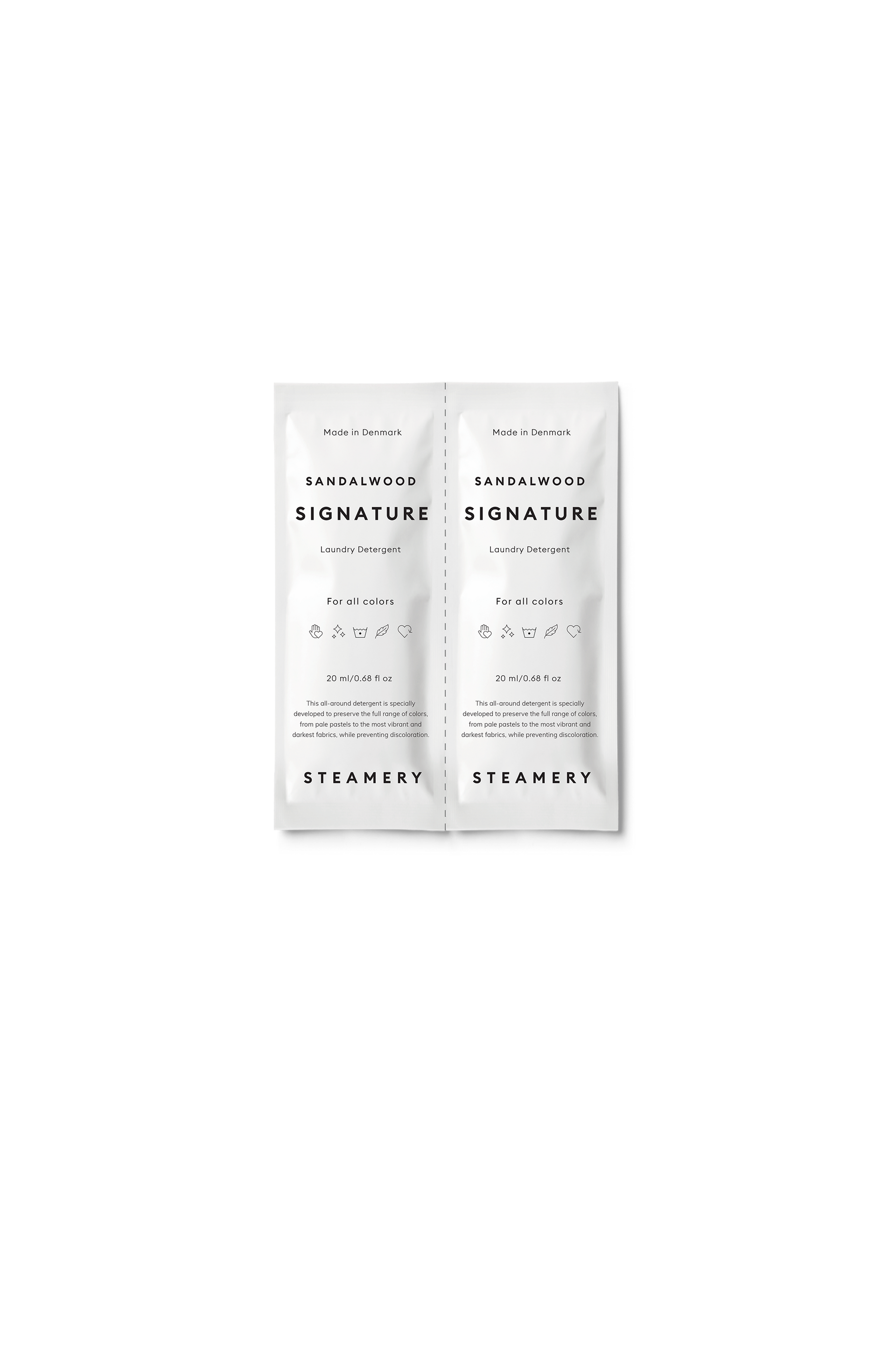 Signature laundry detergent sachets